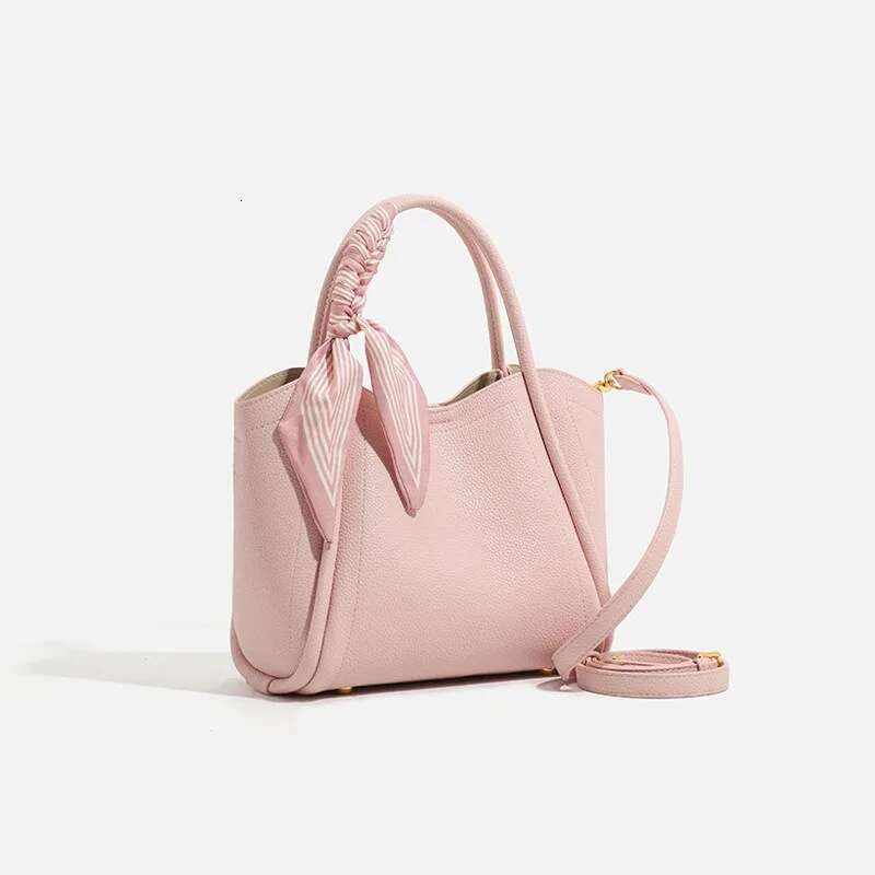 Lychee Pattern Vegetable Basket Ladies 2024 New Style Textured Bucket Crossbody INS Simple Handbag Mom Bag Customized