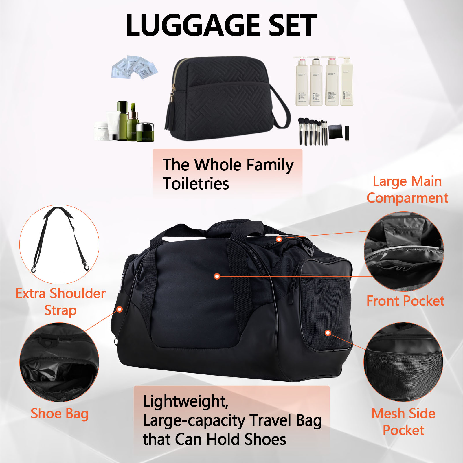 20" White Expandable Carry-On Luggage Set with USB Port - Business & Travel Suitcase suit case maleta koffer with TSA lock
