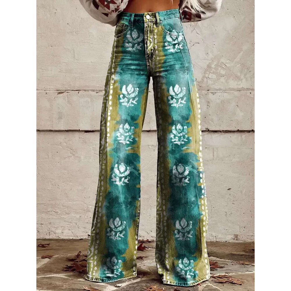 2025 Plus Size Women's Thin Imitation Jeans Casual Pants