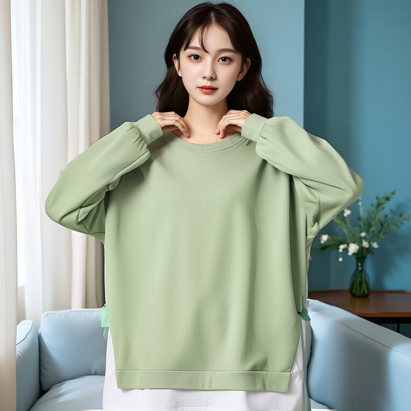 F6300 Two-piece sweatshirt tops 2024 autumn new fat girl clothes coat large size women's clothing