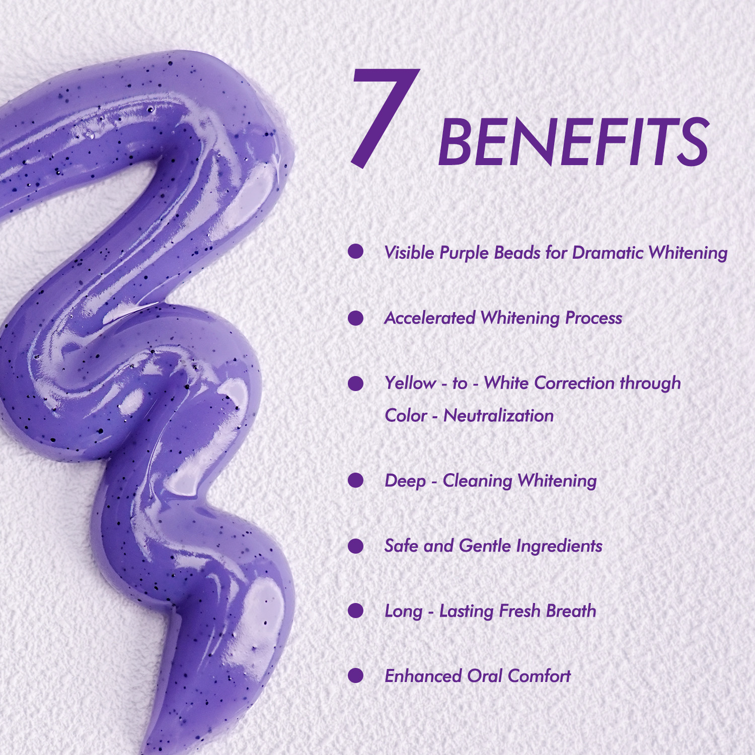 MSDRWIKEY 7-Pro Whitening Toothpaste - Strong Whitening, Fresh Breath, 130g