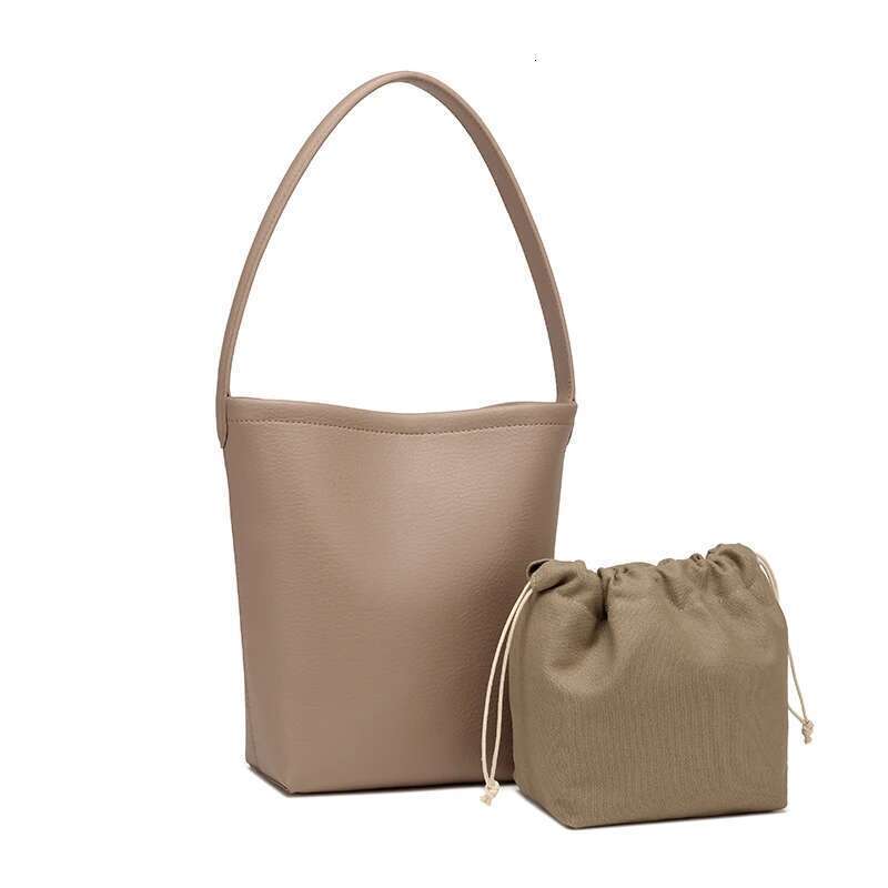 Bucket Medium Lychee Pattern Cowhide Large-capacity Single Shoulder Portable Women's Bag Leather Niche Design