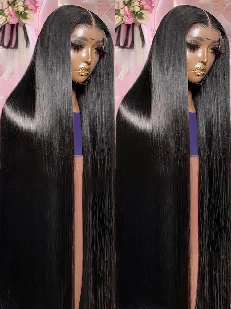 18 36 Inch 200 Density Frontal Wig For Black Women Brazilian Wigs Human Hair Bone Straight HD Transparent Lace Front Wigs synthetic lace front wigs
