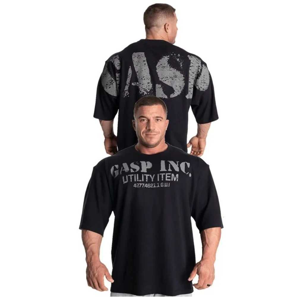 2025 Summer Gasp Trend Brand Mens Strength Gym Tee Print Short-sleeved Pure Cotton Casual High-quality T-shirt Couple Tee W250520