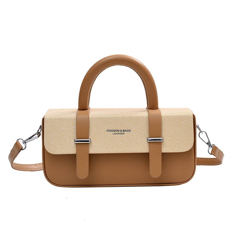 2024 new box trend versatile shoulder niche design splicing crossbody handbag small square bag for women