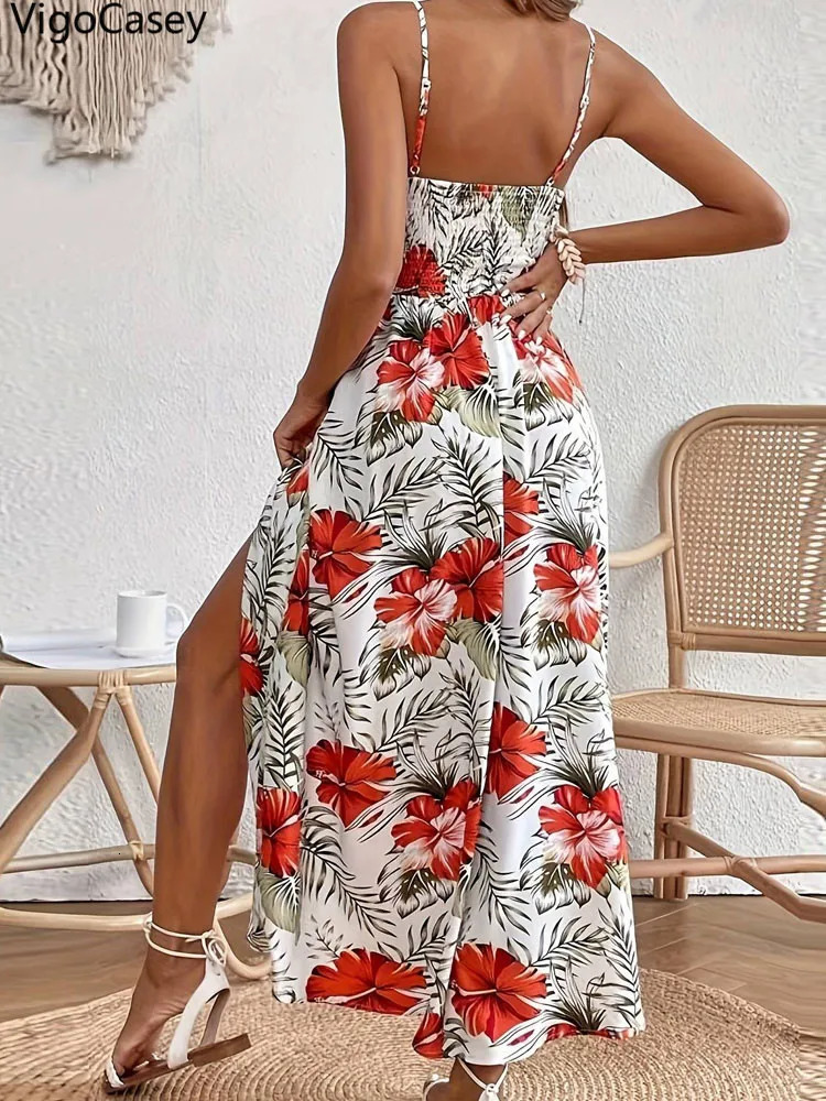 VigoCasey Summer Female Print Casual Bodycon Dress Women Sexy Sleeveless Strap Long Lace Patchwork Tight Club Dresses 250520