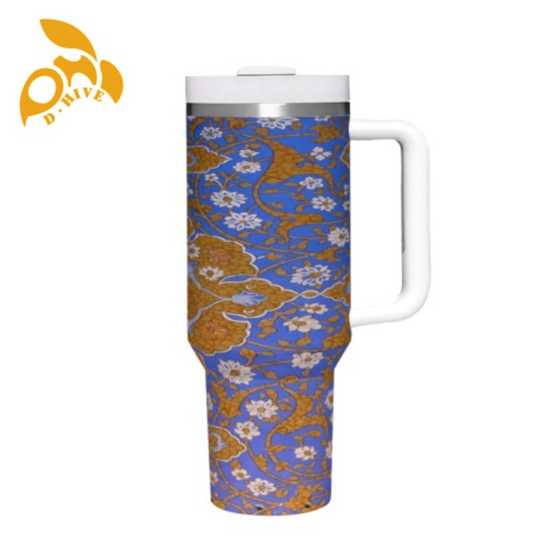 Free Shipping Professional Customized Water Large-capacity handle car cup 40oz double drinking bottle straw drink bottle large