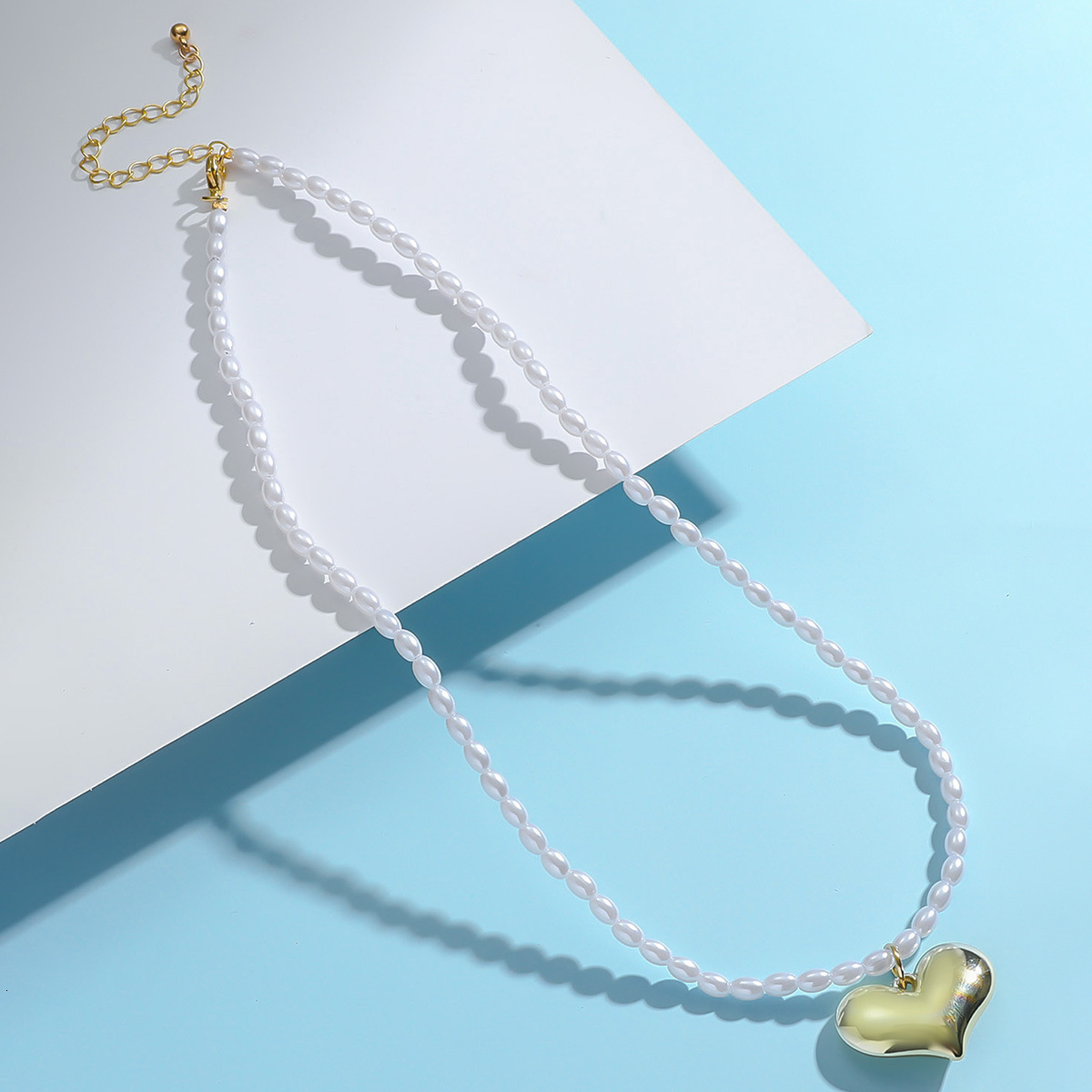 necklace versatile niche jewelry fresh sweet style gold and sier peach heart set bracelet
