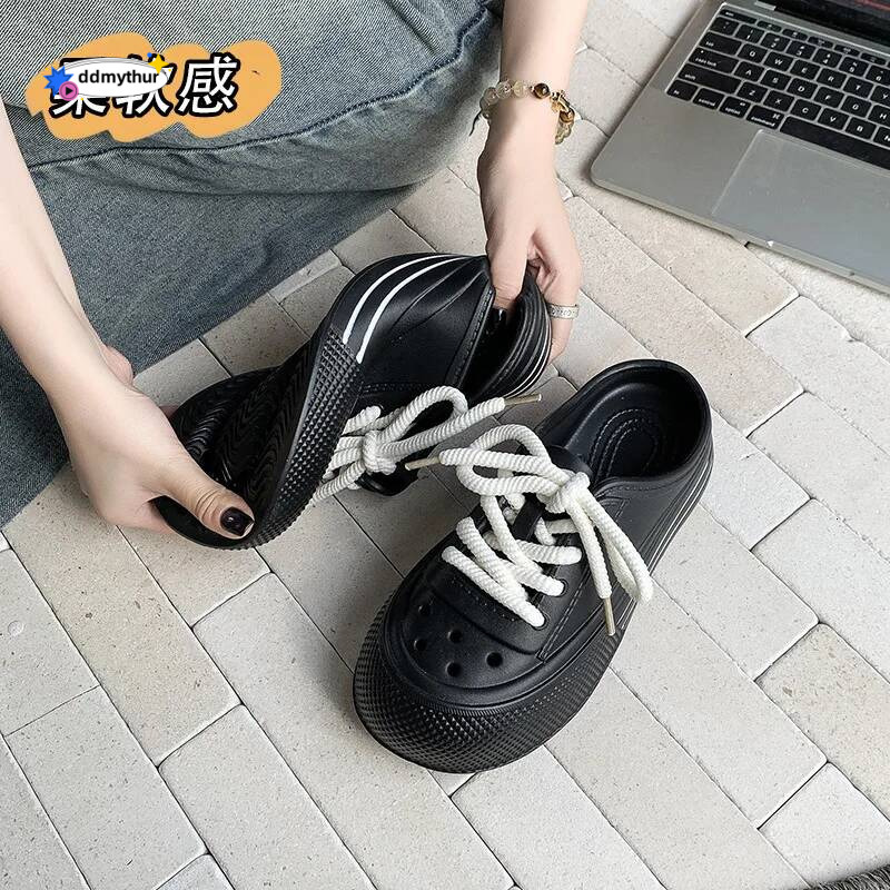 Women Fashion Lace-up Platform Slippers Summer Shoes Soft EVA Anti-slip Female Beach Street Slides Thick Sole Sandals ddmythur