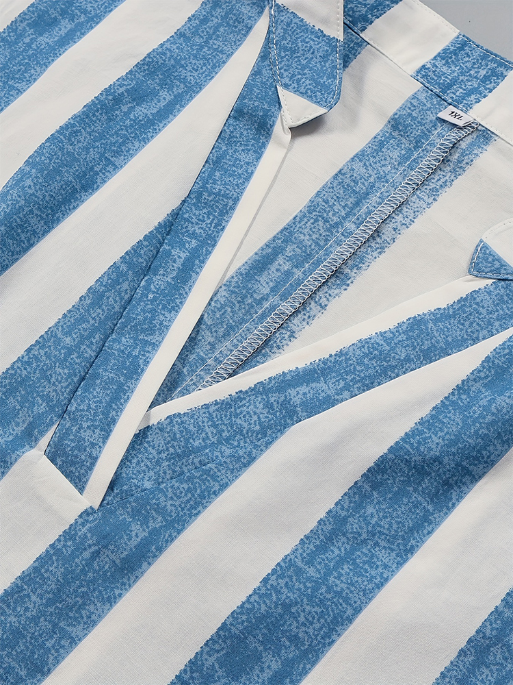 dongdumaoyi Plus Size 2024 Summer Collection: Ladies' Stripe Patterned Polyester Crewneck Tee with a Modern Twist