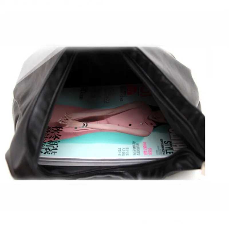 PU Leather Soft Handbag Large Capacity Women Messenger Bag Black Ladies Shoulder Bags For Women Solid Color Zipper Bags M250520