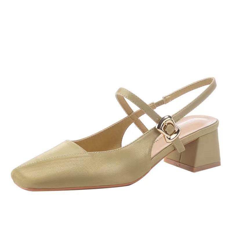 Ins Style Fashion Silk Women's High Heels Spring/Summer Thick High Heels Mary Jane Women's Hot and Thick Casual Shoes