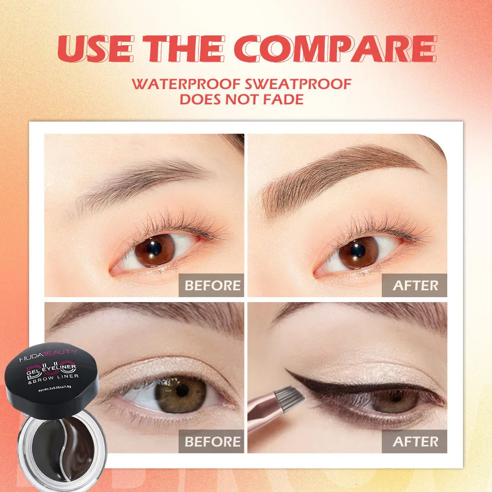 Two-color Long-lasting Super Waterproof Eyebrow Cream Sweat-proof Tinted Eye Brow Gel Brown High Pigmented Makeup Women Cosmetic 250515