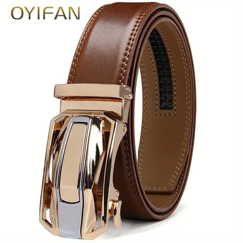 Mens Genuine Leather Belt Alloy Buckle Ratchet Belt Top Quality Belt Fashion Belt for Men 250520