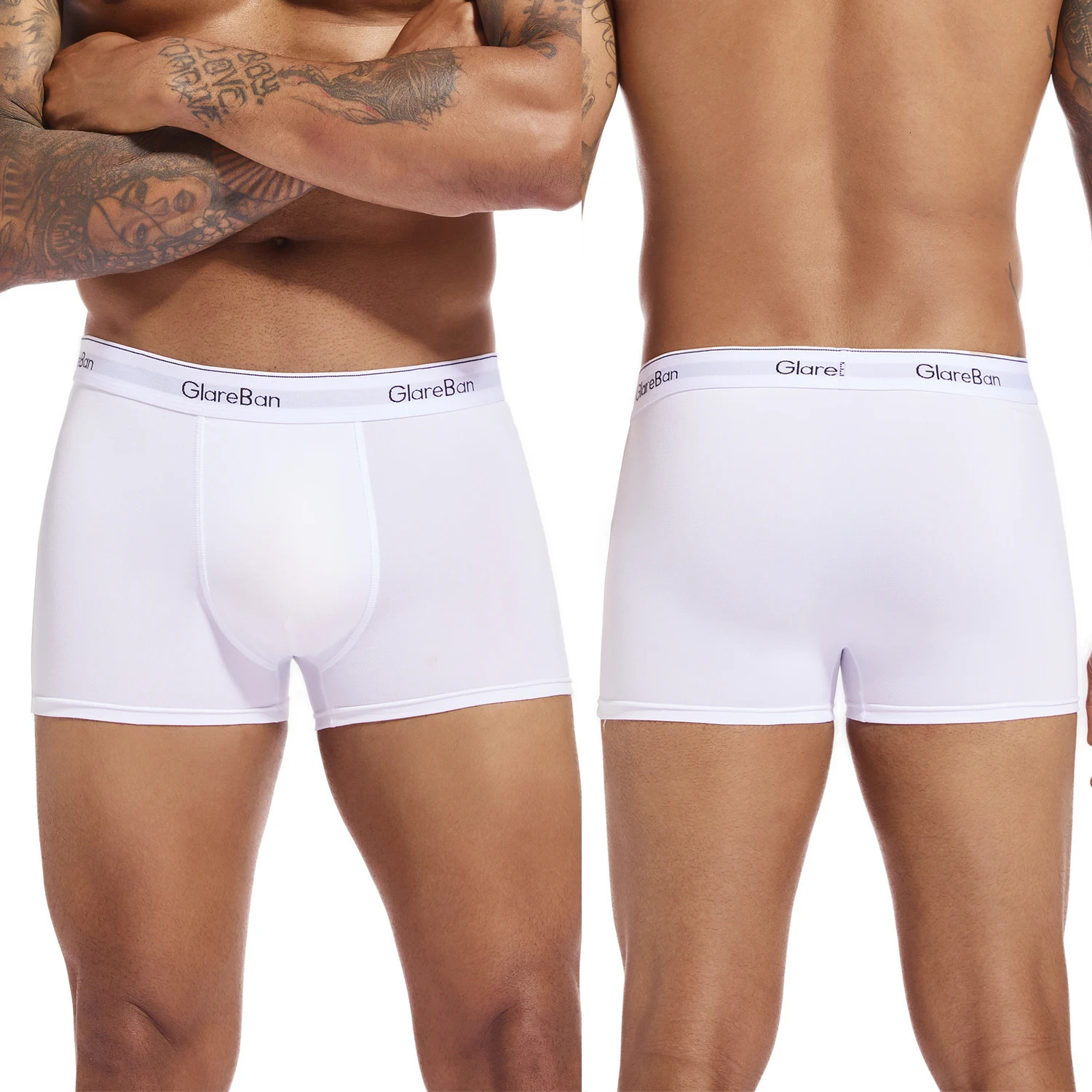 6pcs Pack White Men Panties Polyester Underwear Male Boxer And Underpants For Homme Set Shorts Box Slip 250520