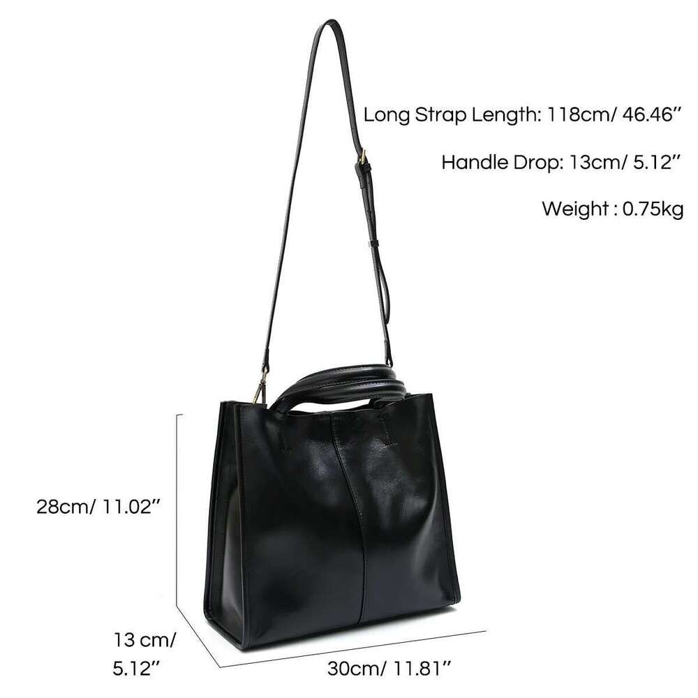Minimalist Vintage Genuine Leather Tote Women Classic Top-Handle Bag Large Capacity Cross Body Shoulder Handbags Business