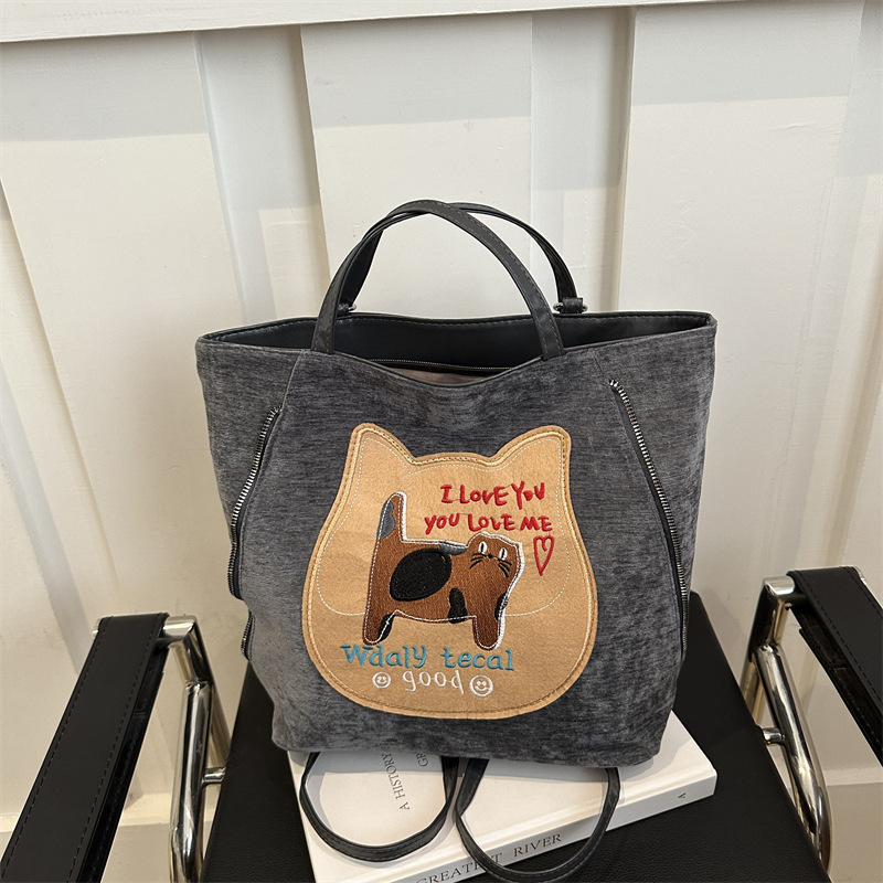 Free Delivery Designer Bag Biscuit Cat For Women In Autumn 2025 New Trendy College Style Tote Korean Large Capacity Single Shoulder Backpack Luxury Ba