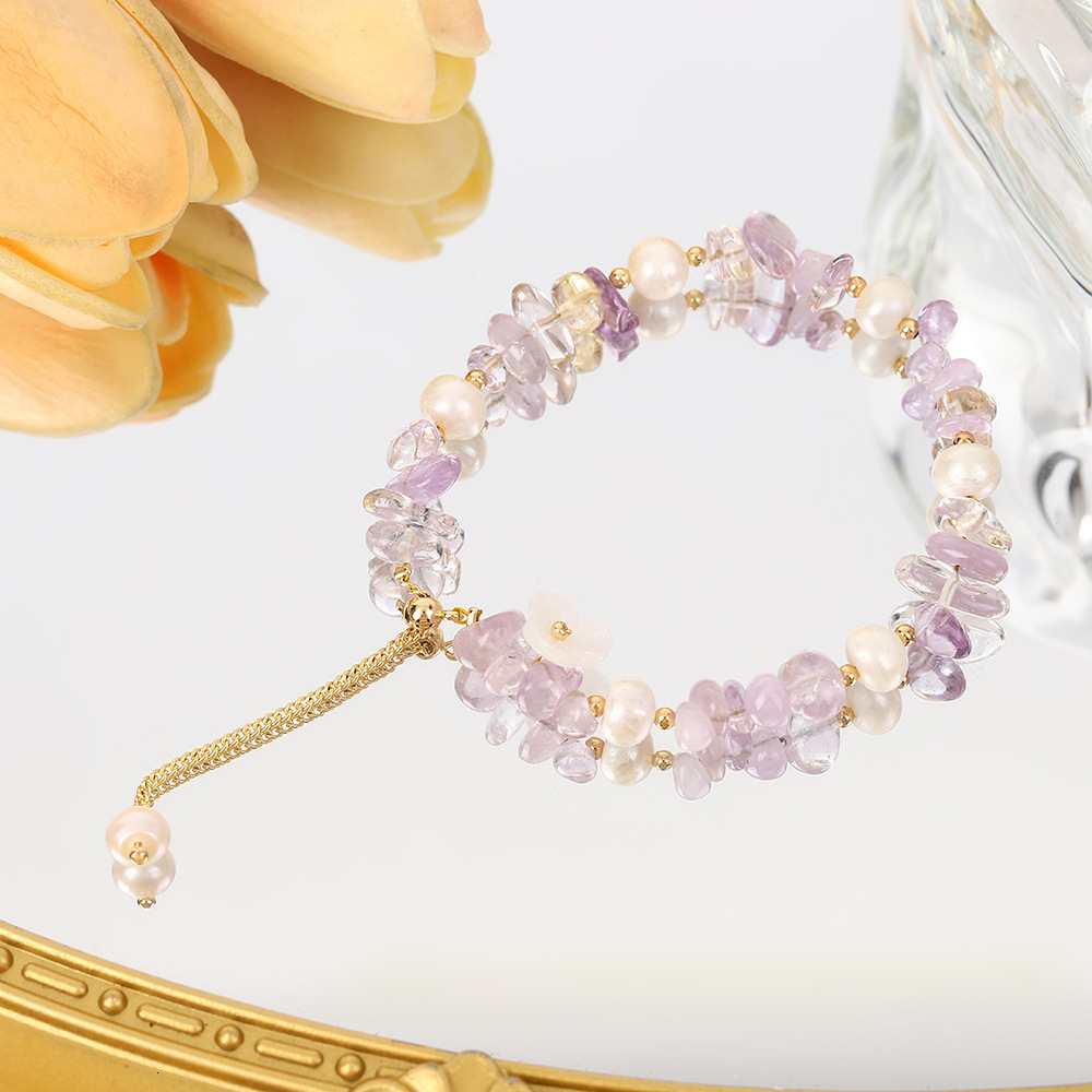 Chinese style design pearl creative strawberry crystal sea treasure blue best friend fashion light bracelet jewelry