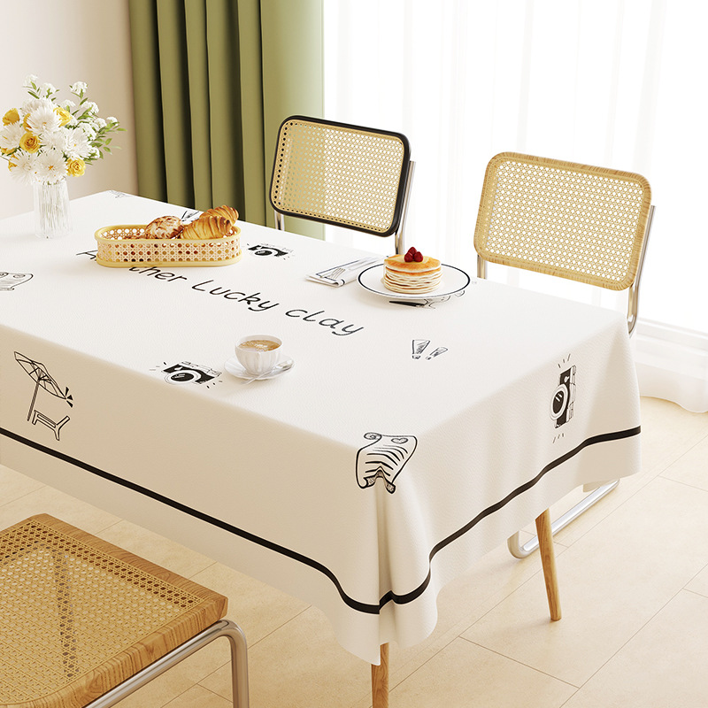 T0470 new lambskin printed tablecloth light luxury atmosphere tablecloth waterproof and oil-proof washable coffee table cloth heat insulation