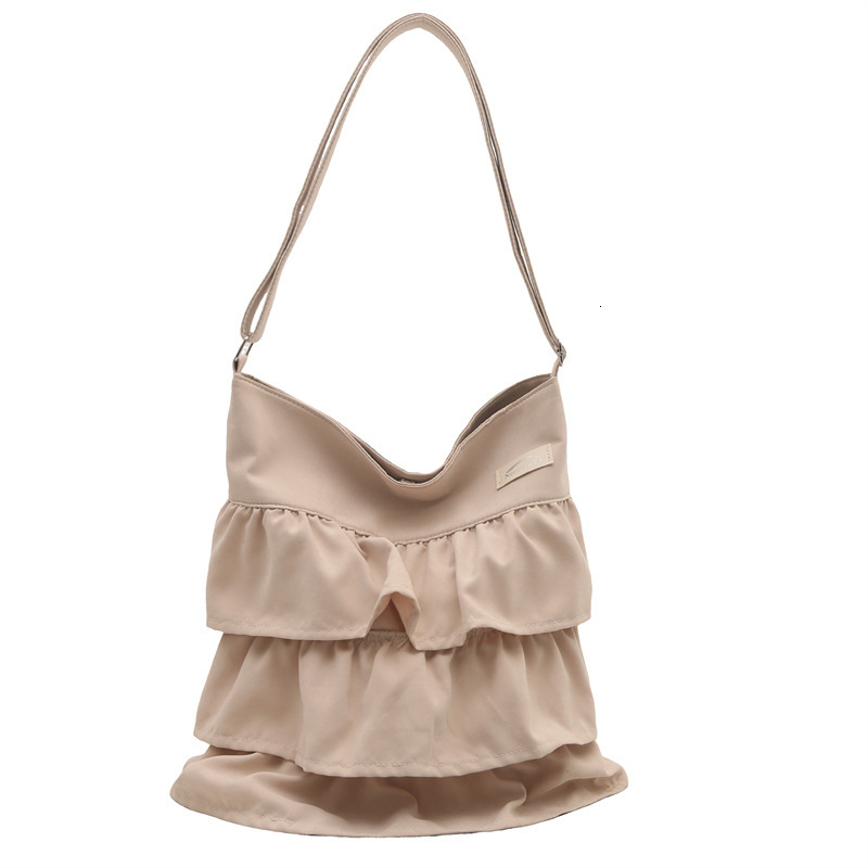 Free Delivery Designer Bag Korean Skirt Ruffle Edge Fabric For Women 2025 New Trendy And Niche Tote Large Capacity Crossbody Luxury Bag