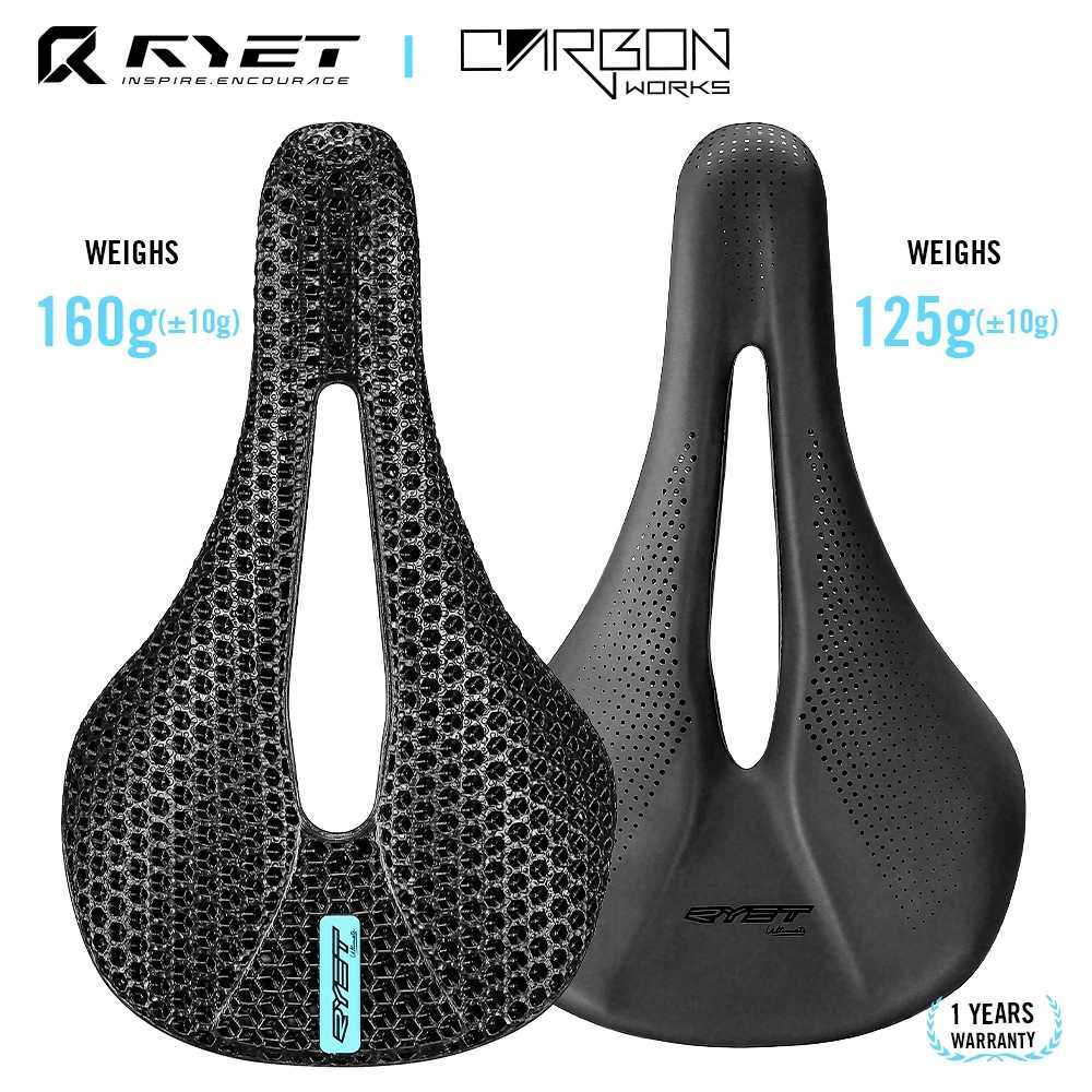 RYET 3D Bike Carbon Saddle 140mm 143mm Super Light Road Racing 3D/EVA Saddles Bicycle Cushion Cycling Seating Part R250520