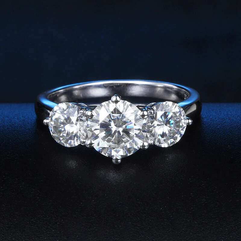 COSFIX 3ct 100% Moissanite Diamond Ring for Women 18K Yellow Gold Wedding Band Bridel Jewelry S925 Sterling Silver Wholesale GRA