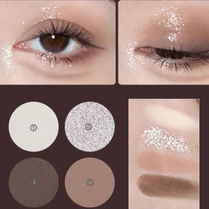 4 Colors Punk Smokey Cool Toned Eyeshadow Palette Metal Pearlescent Matte Lasting Eyeshadow Black Gray Party Eye Pigments MakeupXJ250520