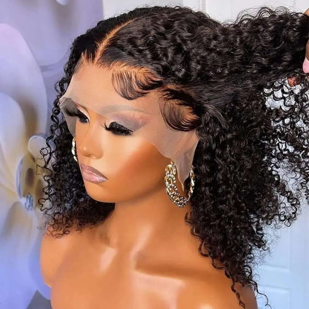 Bob Curly 13x4 Frontal Wig Hd Brazilian Water Deep Wave Lace Front Human Hair 4x4 Closure Wigs