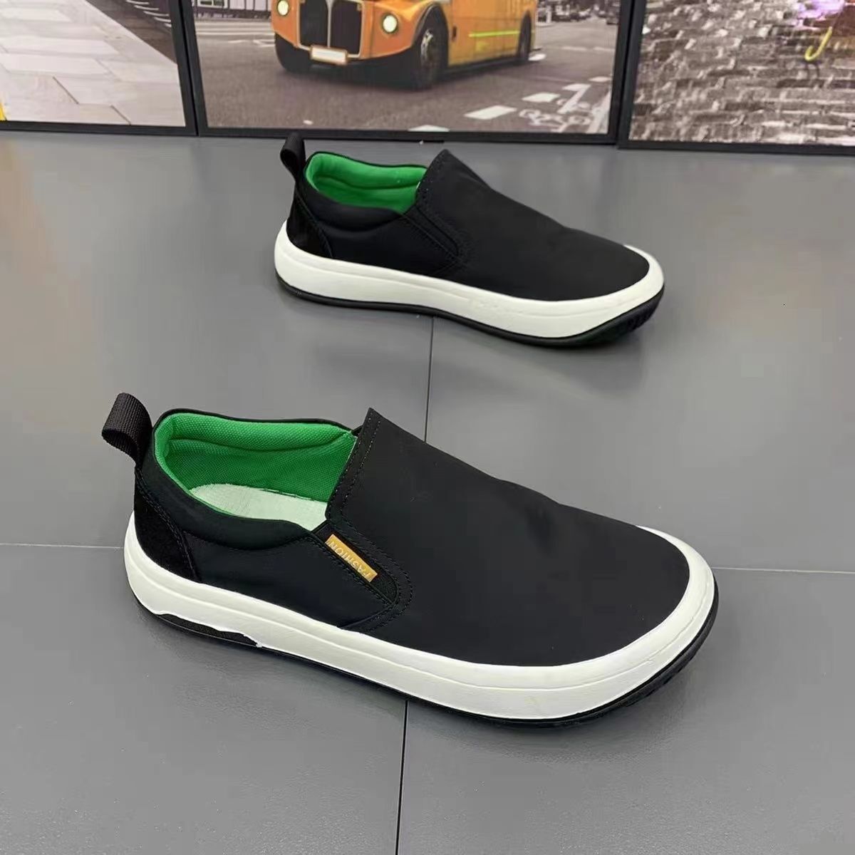 Men S Summer New Casual Shoes Breathable Canvas Men S Board Anti Slip Trend One Foot Lazy Shoes Ddmysaturn