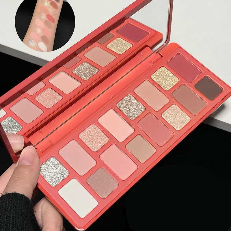 Korean Red Brown 16 Colors Eyeshadow Palette Glitter Matte Pearlescent Eyeshadow Sequins Halloween Eye Pigment Makeup PaletteXJ250520