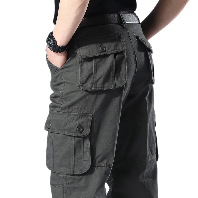 Mens Camo Pants Tactical Cargo Trousers Pure Cotton Overalls Camouflage Loose Work Wear Sports Climbing Sweatpants Heavy Weight 250517