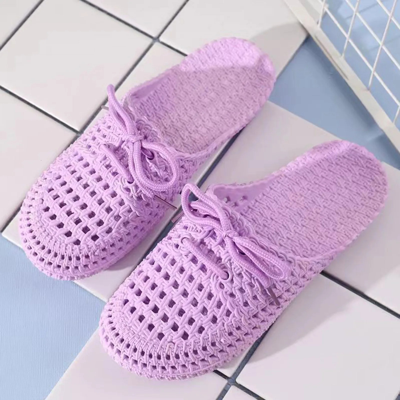 Lace Up Slippers Women Flat Sandals Summer Vacation Beach Shoes Daily Home Non Slip Soft Slippers Ladies Sandalias Mujer 250519