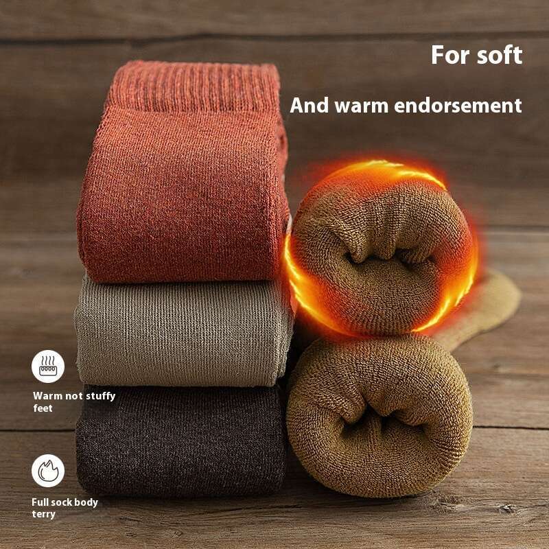 Knee Over For Women, Autumn And Winter Knee Pads With Plush Insulation, Mid Length Socks, Thick Looped Leg Guards, Women's Thigh Socks B5