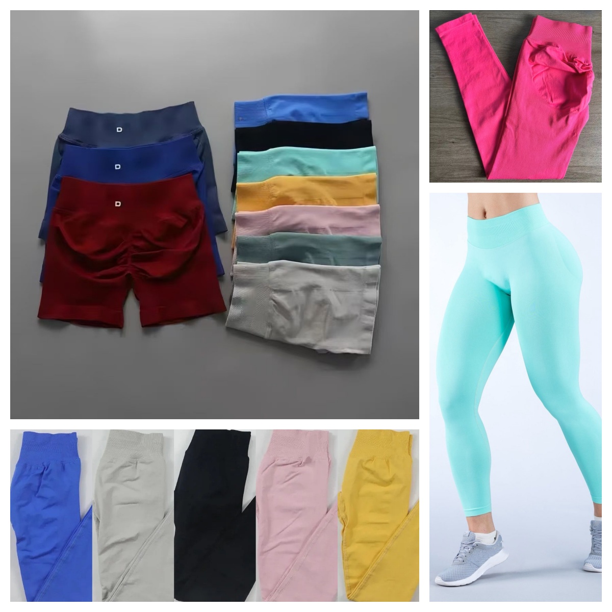 Impact Shorts leggings pants With Low Ribbed Band Yoga Short Seamless Scrunch Bum Workout Gym Booty Stretch Running