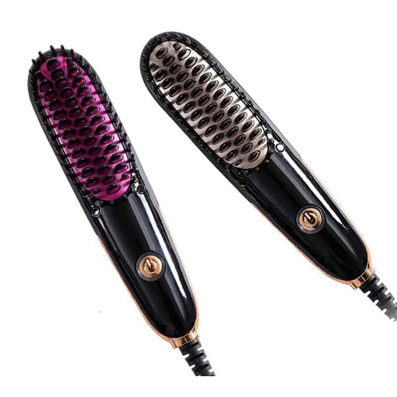 Mini Size Heat Drying Straightening Comb Easy Use Ionic Hair Styler Colorful Design Hot Air Brush