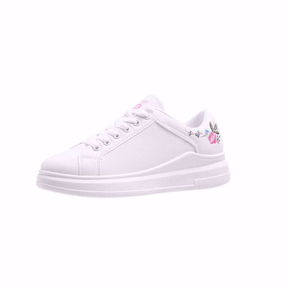 2020 Spring and Autumn New Casual Flat Embroidered Trendy Korean Version Lace up Student Sports Breathable Board Shoes for Women