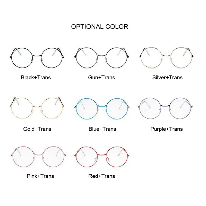 Vintage Round Glasses Clear Lens Fashion Gold Metal Frame Optical Men Women Eyeglass 250515