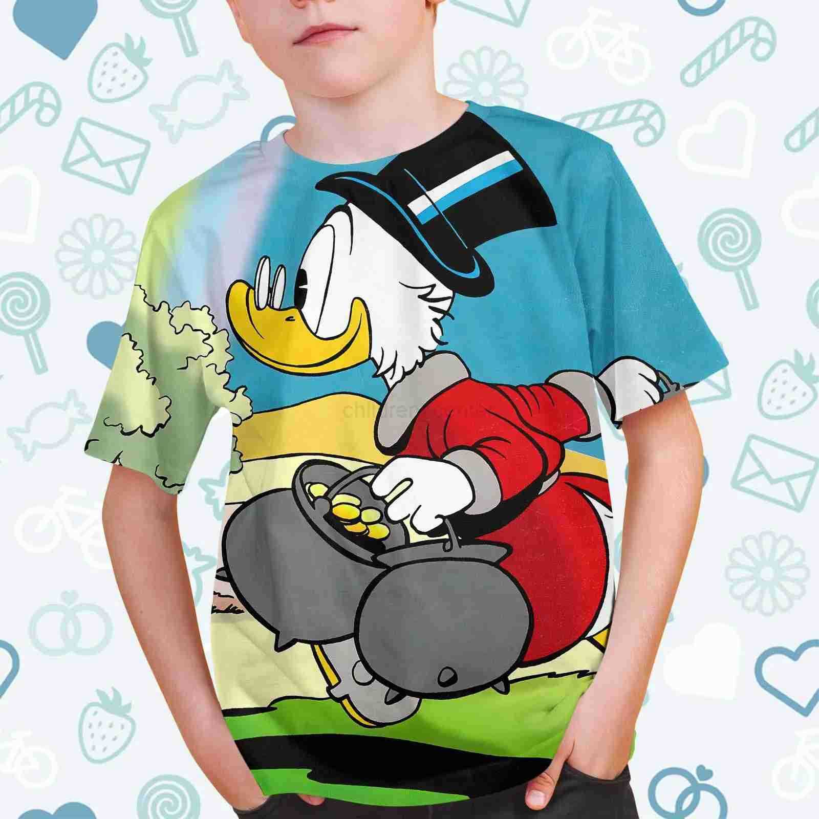 2024 Summer Casual Disney Mickey Mouse Donald Duck 3d Print Tshirt Boys Girls T-Shirt Children Streetwear Tee Tops Cartoon W250520