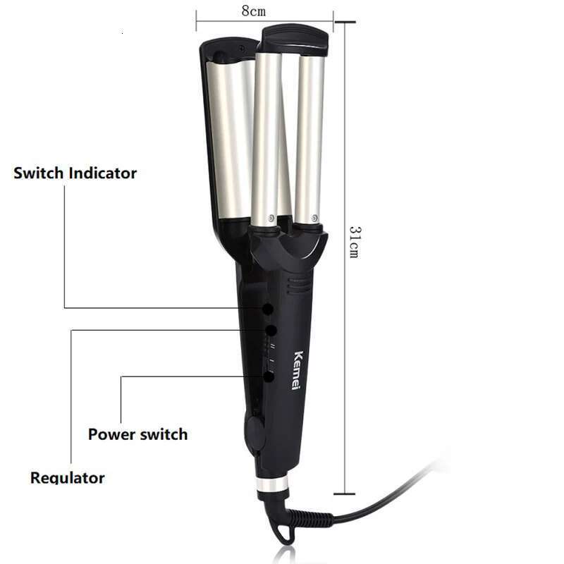 Styler Professional Big Curling Wand Ceramic 3 Barrels Egg Rolls Hair Curlers Wave Iron Volume Styling Tool