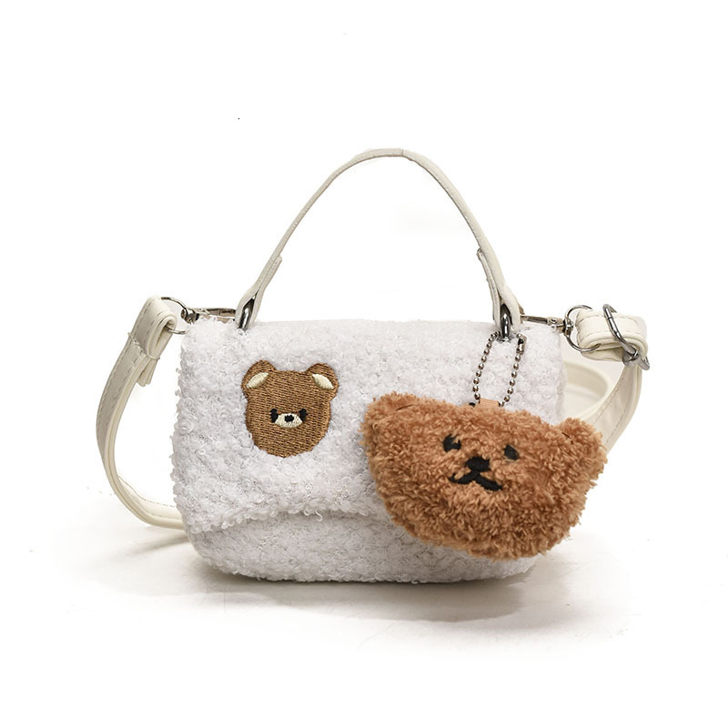 Free Delivery Designer Bag Cute Cartoon Plush Small Square For Women In Spring 2025 New Fresh Sweet Shoulder And Stylish Crossbody Luxury Bag8520