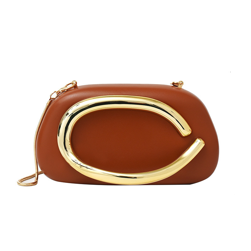 Small niche design, high-end metal decoration, hand-held box bag, new versatile chain shoulder crossbody women's bag