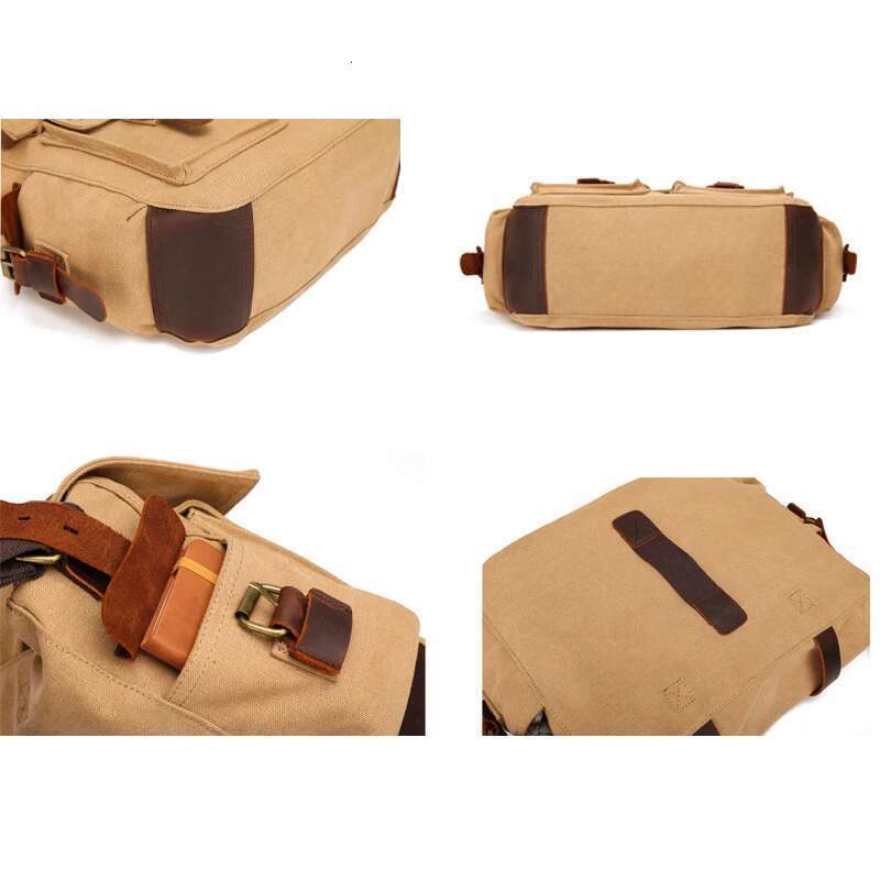 Vintage Men's Travel Crossbody Canvas With Mad Horse Messenger Bag For Men And Women Casual Shoulder Bag