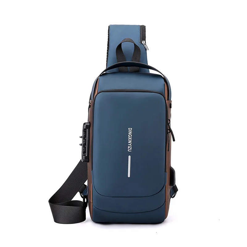 Chest Bag for Men Crossbody Bag Waterproof USB Shoulder Bag Anti-Theft Travel Messenger Chest Sling Pack Fashion er 250519
