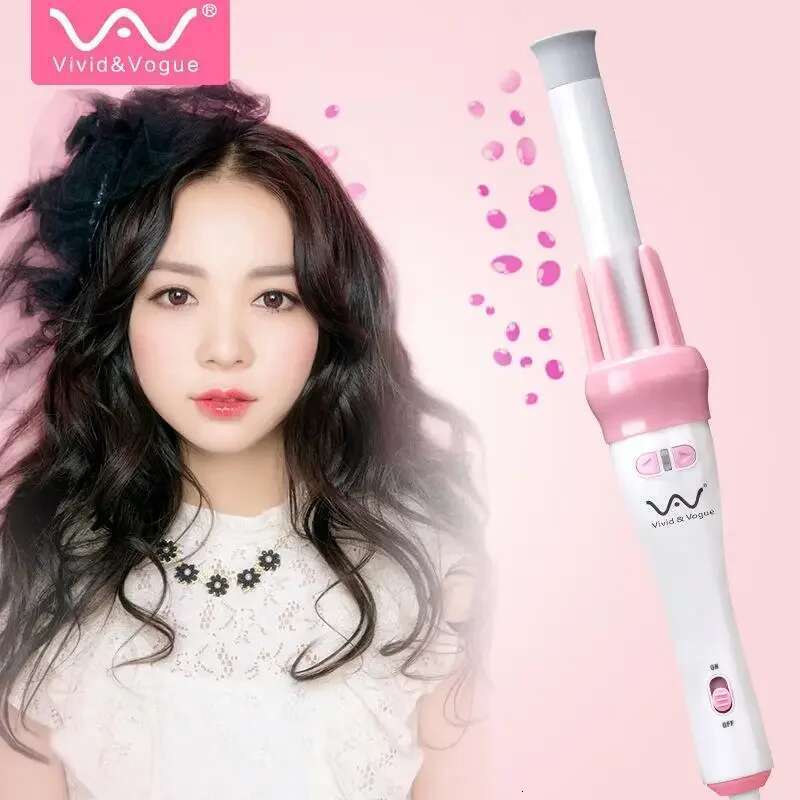 Vivid & Vogue 360 Spin Styler Barrel Automatic Curler Wand Ceramic Professional Auto Hair Rotating Curling Iron