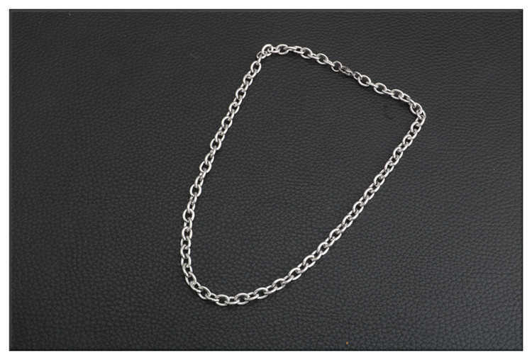 Stainless steel non-welded cross-shaped chain, interlocking O-shaped chain, titanium steel men's and women's necklaces, pendants, tags and c