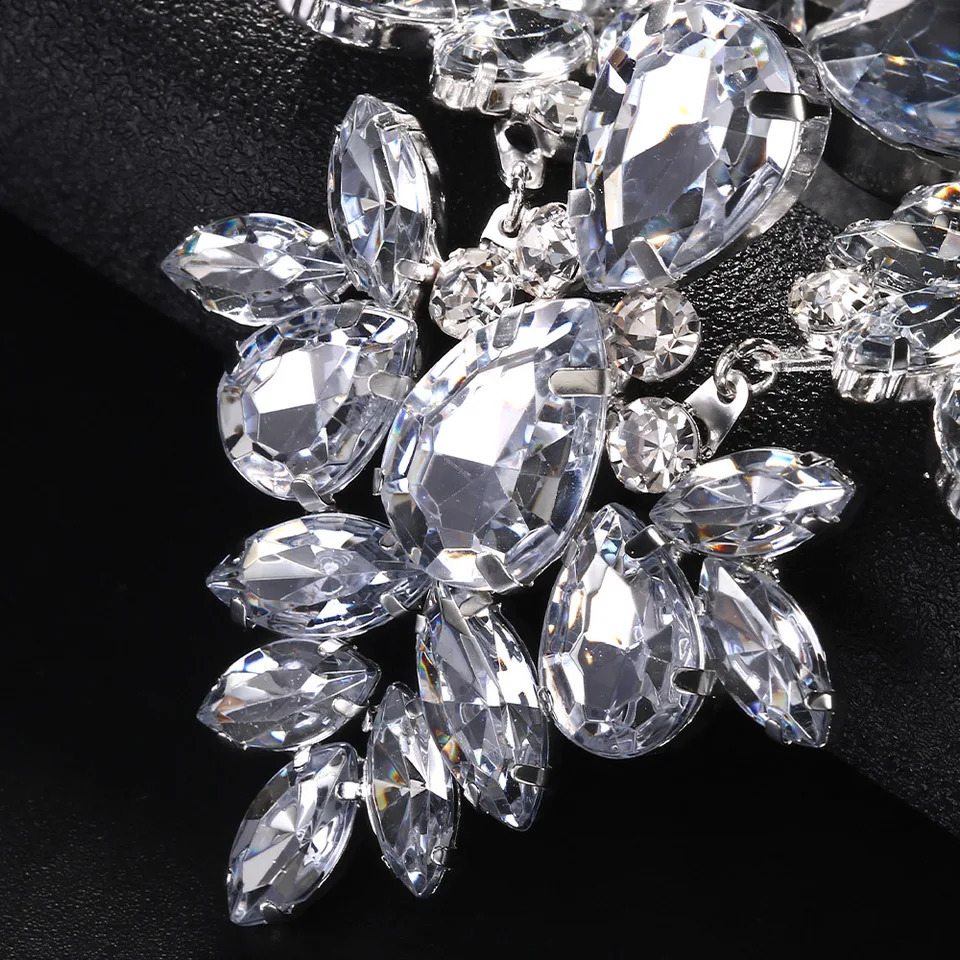 Stonefans Temperament Oversize Rhinestone Earrings Decoration for Women 2024 Elegant Bling Crystal Dangle Earrings Party Jewelry 250519