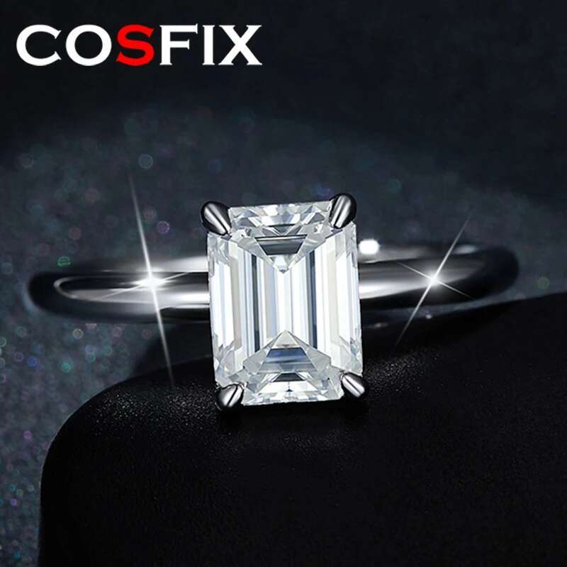 Emerald Cut Moissanite Rings For Women Emerald Cut Oval Cut 2ct Women Moissanite Ring Luxury 2023 Womens Moissanite Ring Gift