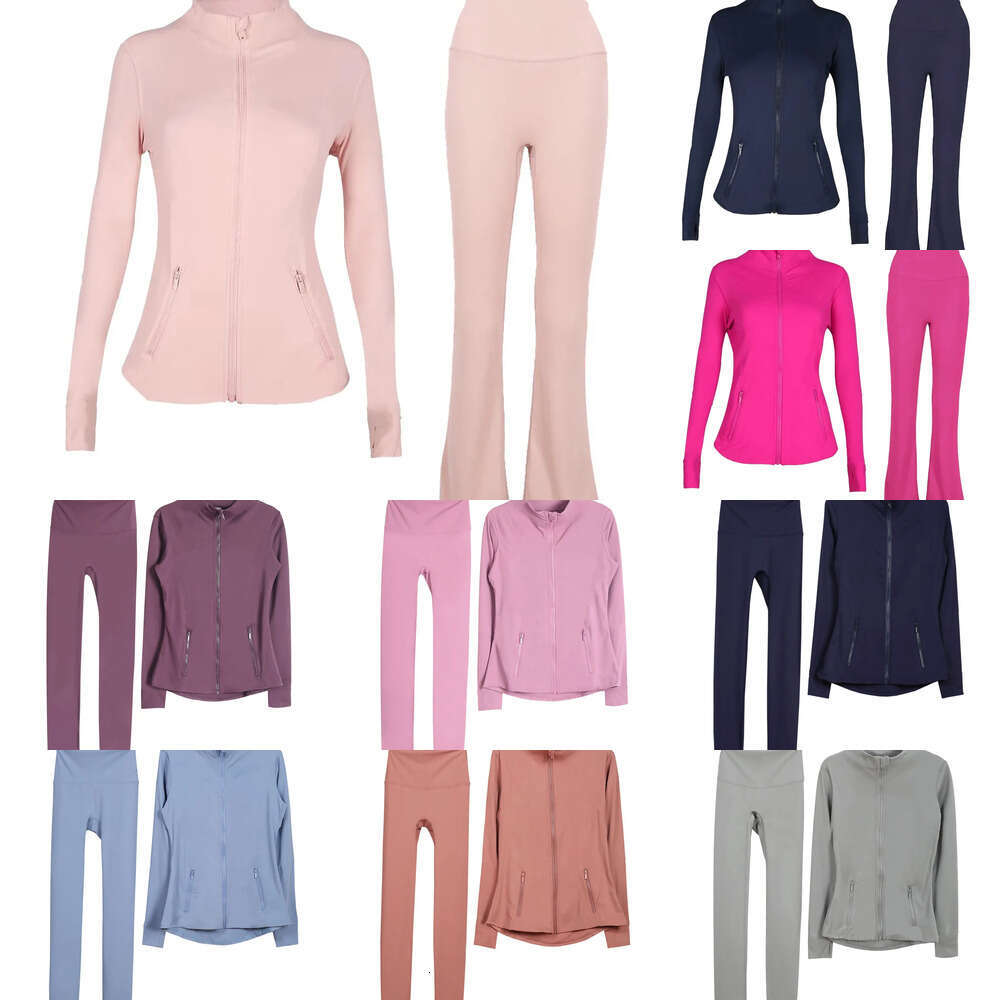 Women Yoga Sets High Waist Sports Jackets Zip Up Coat Workout Outfits Gym Suits Fitness Leggings Shorts Skirt Elastic Sportswear Activewear Tops Pants