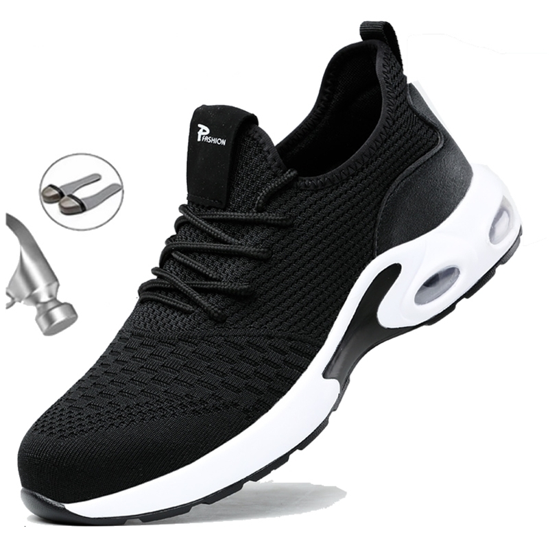 Lightweight Men Safety Shoes Steel Toe Cap Work Sneakers Men Protective ShoesIndestructible Shoes 250519