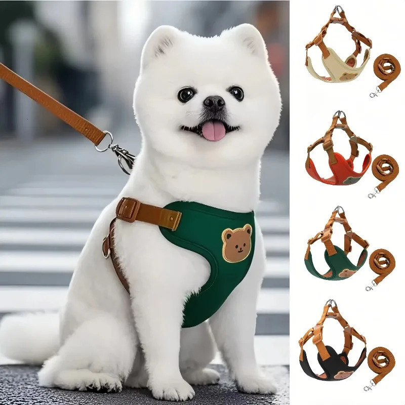 Pet Dog Harness Leash Set Small Medium Dog Cat Vest Breathable Puppy Chest Strap French Bulldog Chihuahua Harness Pet Supplies 250512